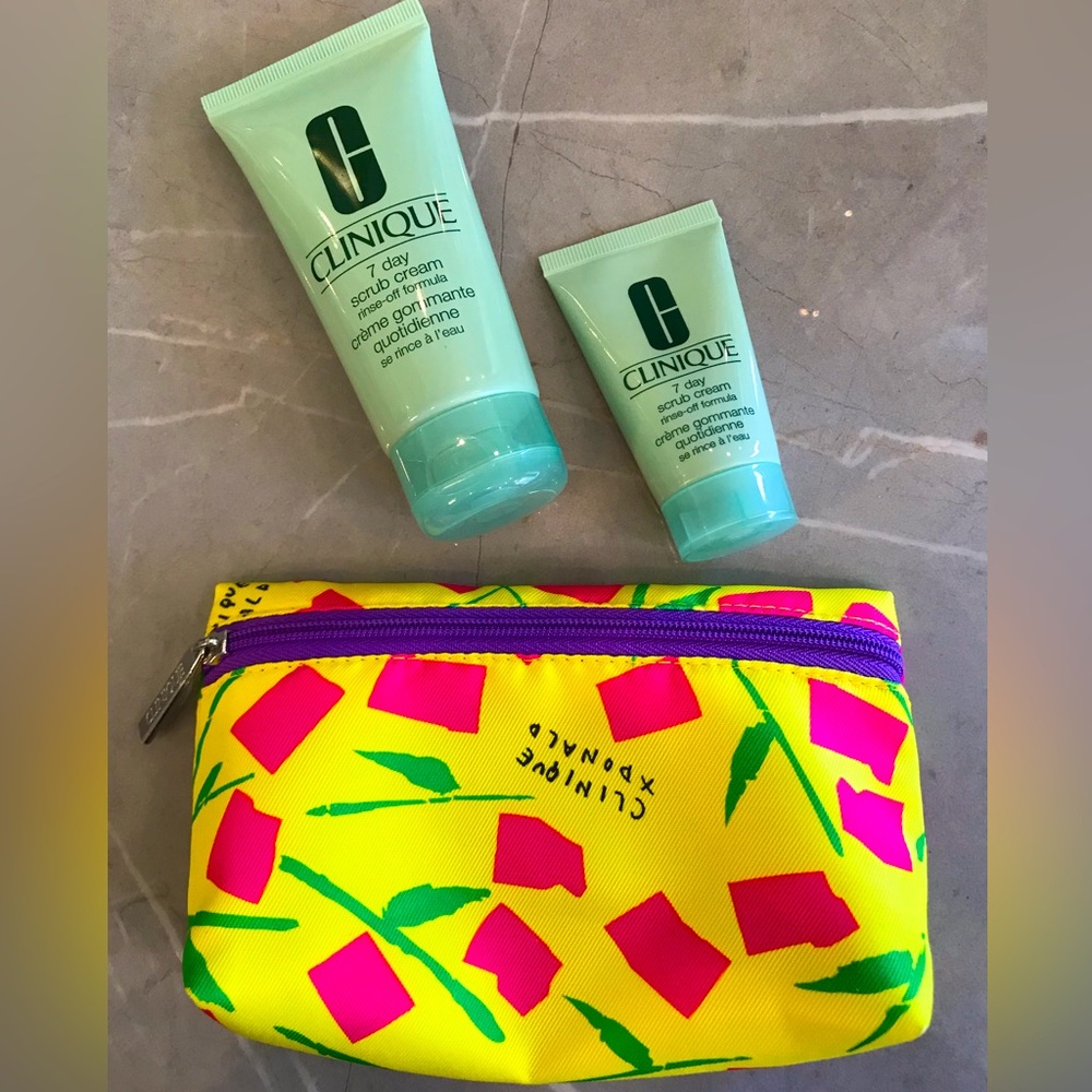 New. Clinique 7 Day Scrub Cream Rinse Off Formula Full Size And Trial Size.